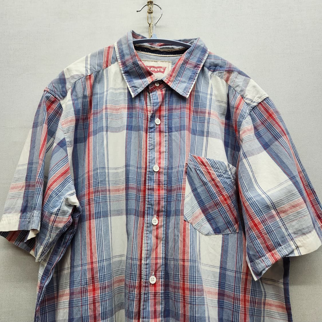 리바이스 레드탭 원포켓 체크패턴 반팔셔츠 L(XL) 상품이미지2