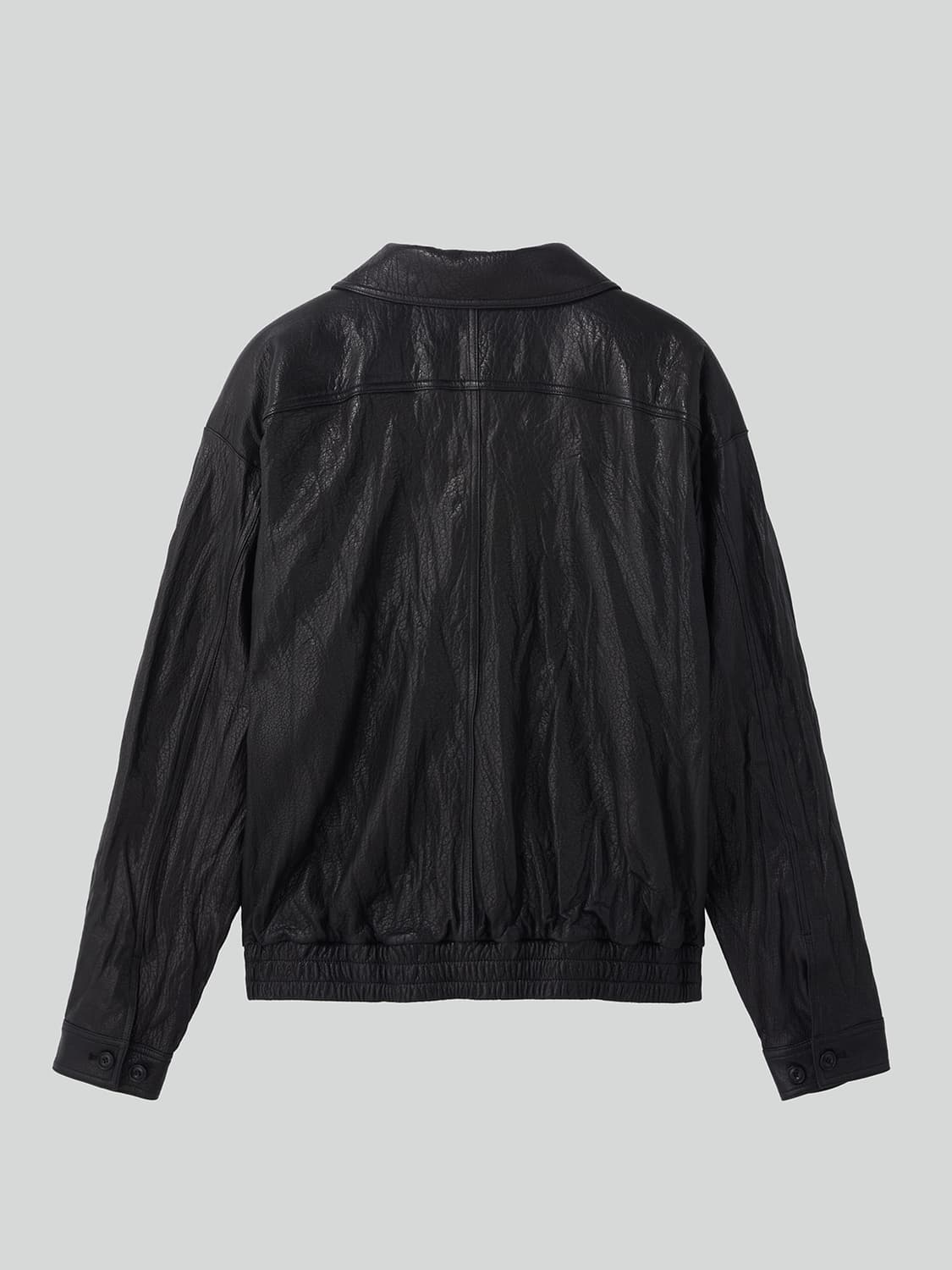 렉토 RECTO 하이넥 크링클 레더 점퍼 블랙 상품이미지6