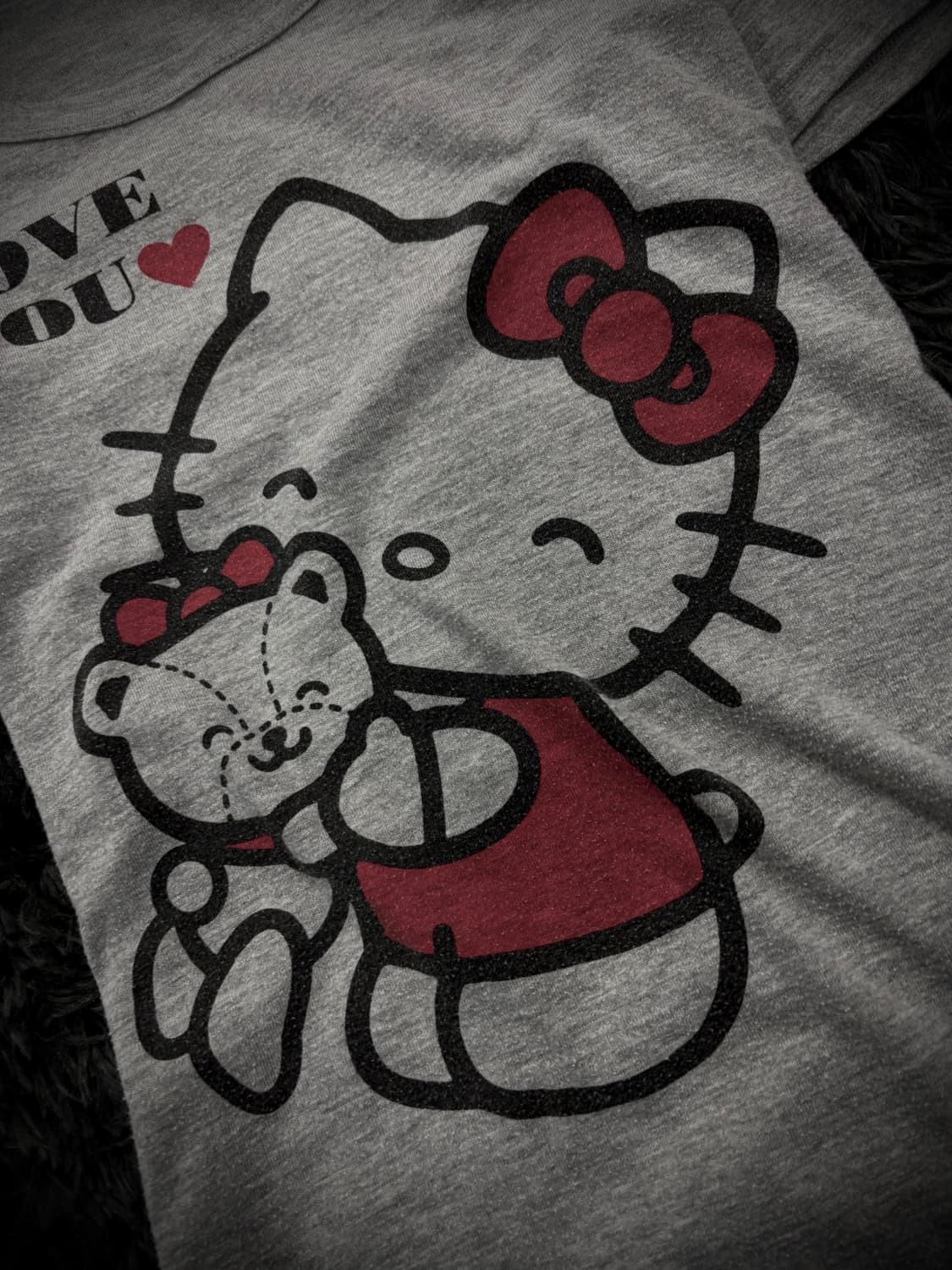 Fiorucci X Hello Kitty 그레이 레드체크포인트 후드반팔티 상품이미지4