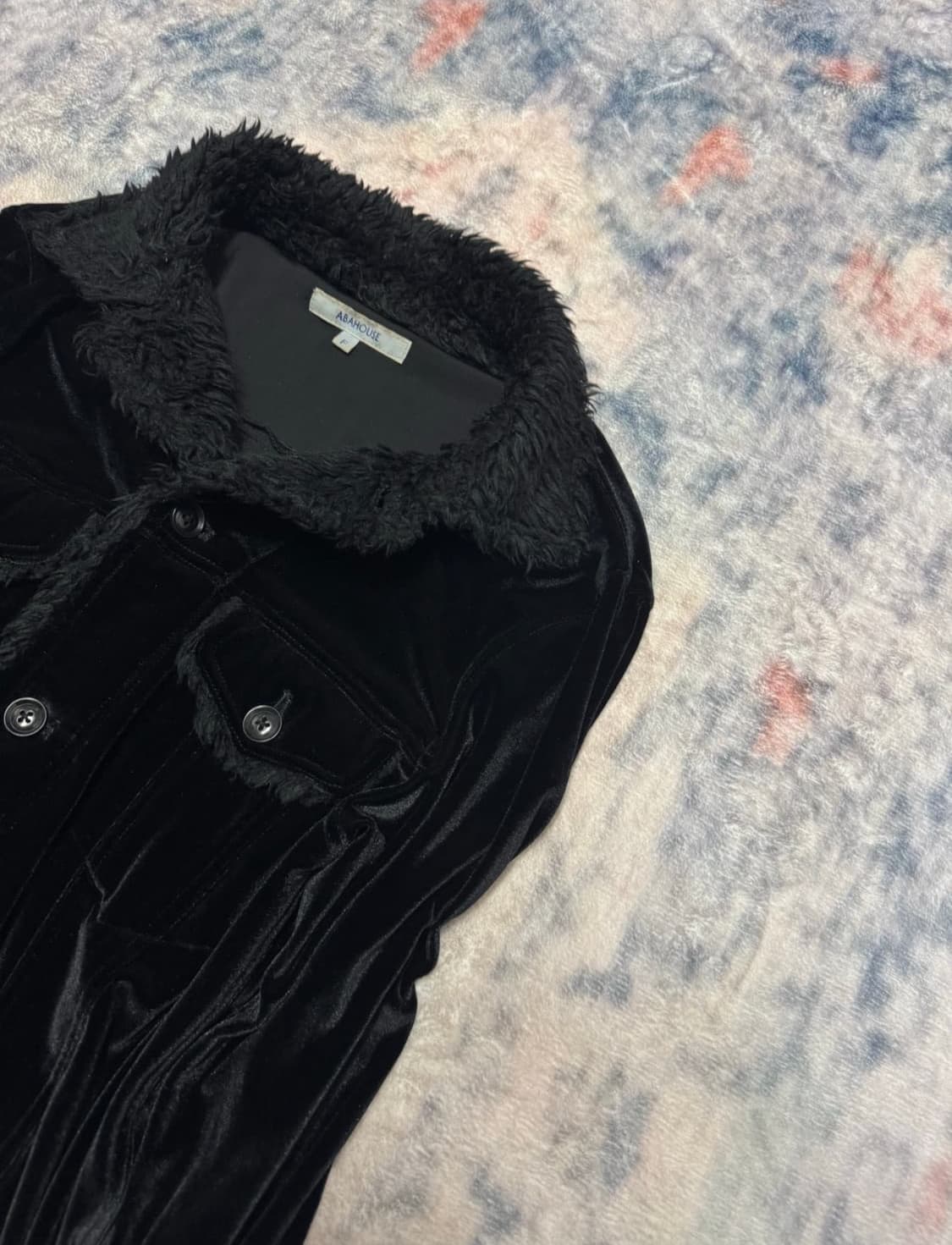 Abahouse fur trimming velour shirts 상품이미지4
