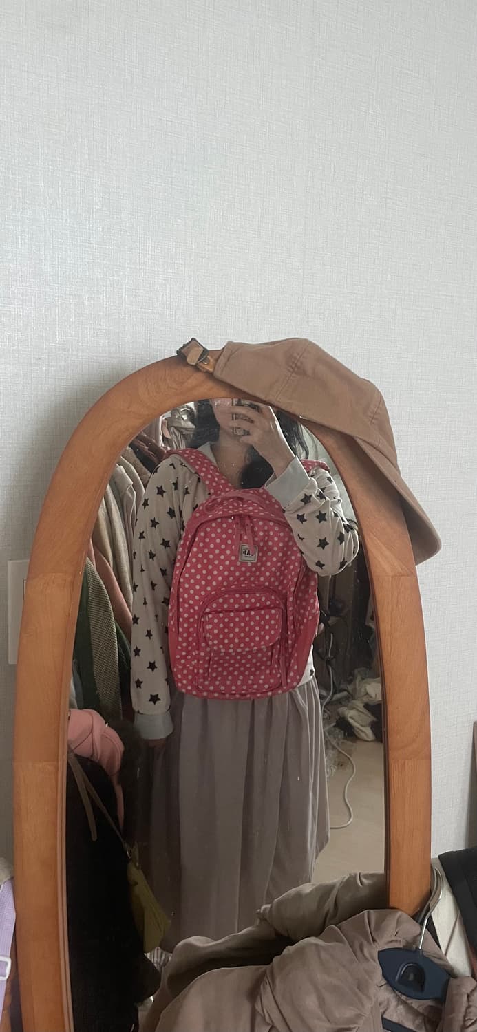 모리걸 빈티지 갭 gap 핑크 도트 백팩 💗🤍 상품이미지7