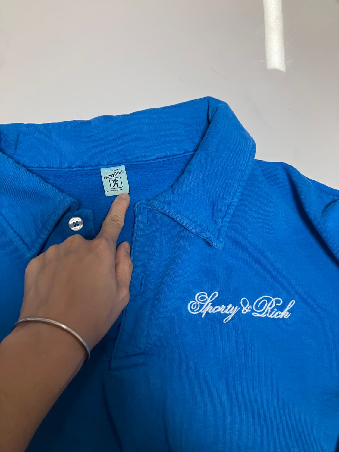 Sporty & Rich 블루 카라 맨투맨 L 상품이미지4