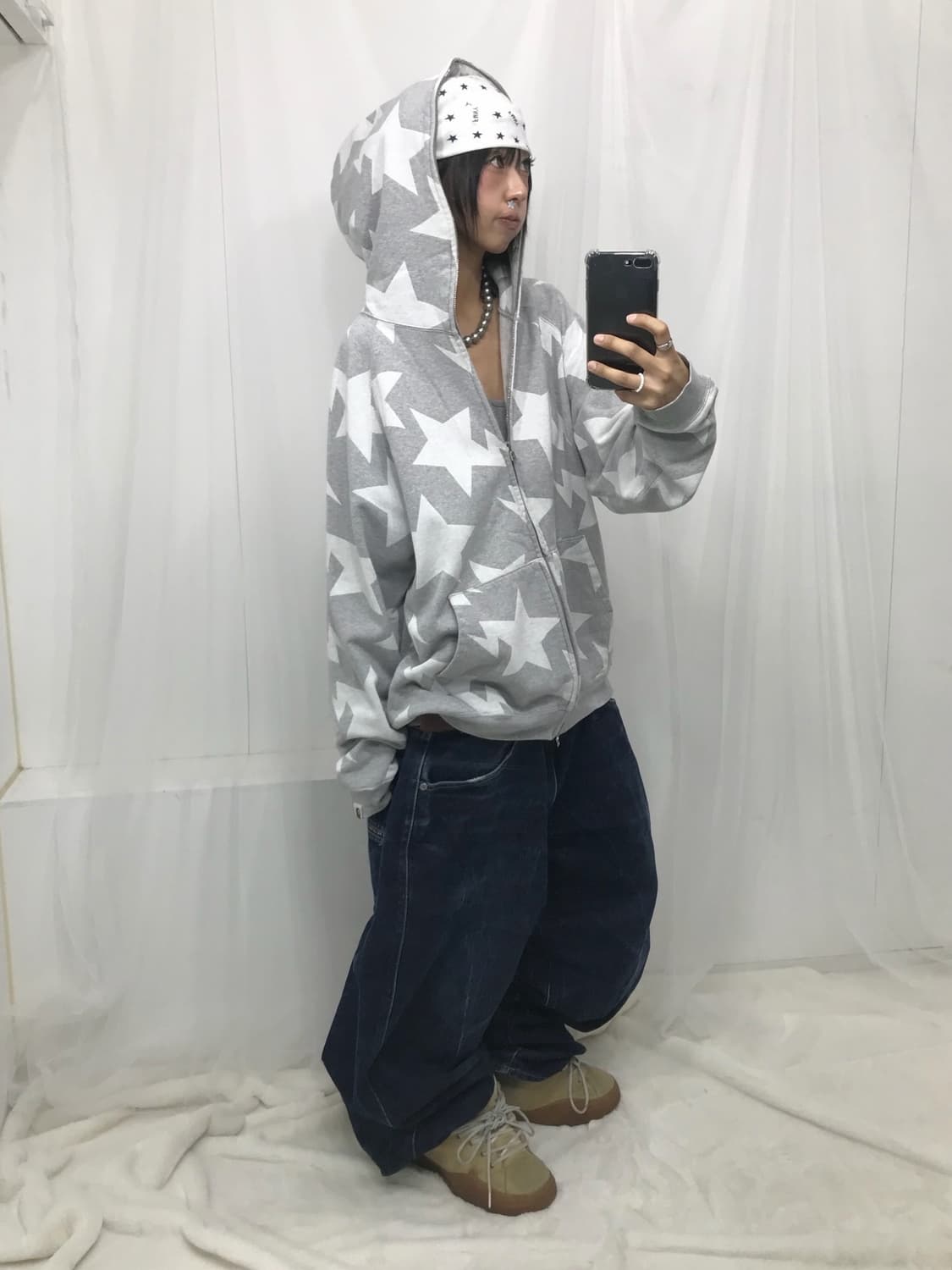 베이프 스타패턴 투웨이 후드집업 ( 레ㅔㅔㅔ어 ) 상품이미지3