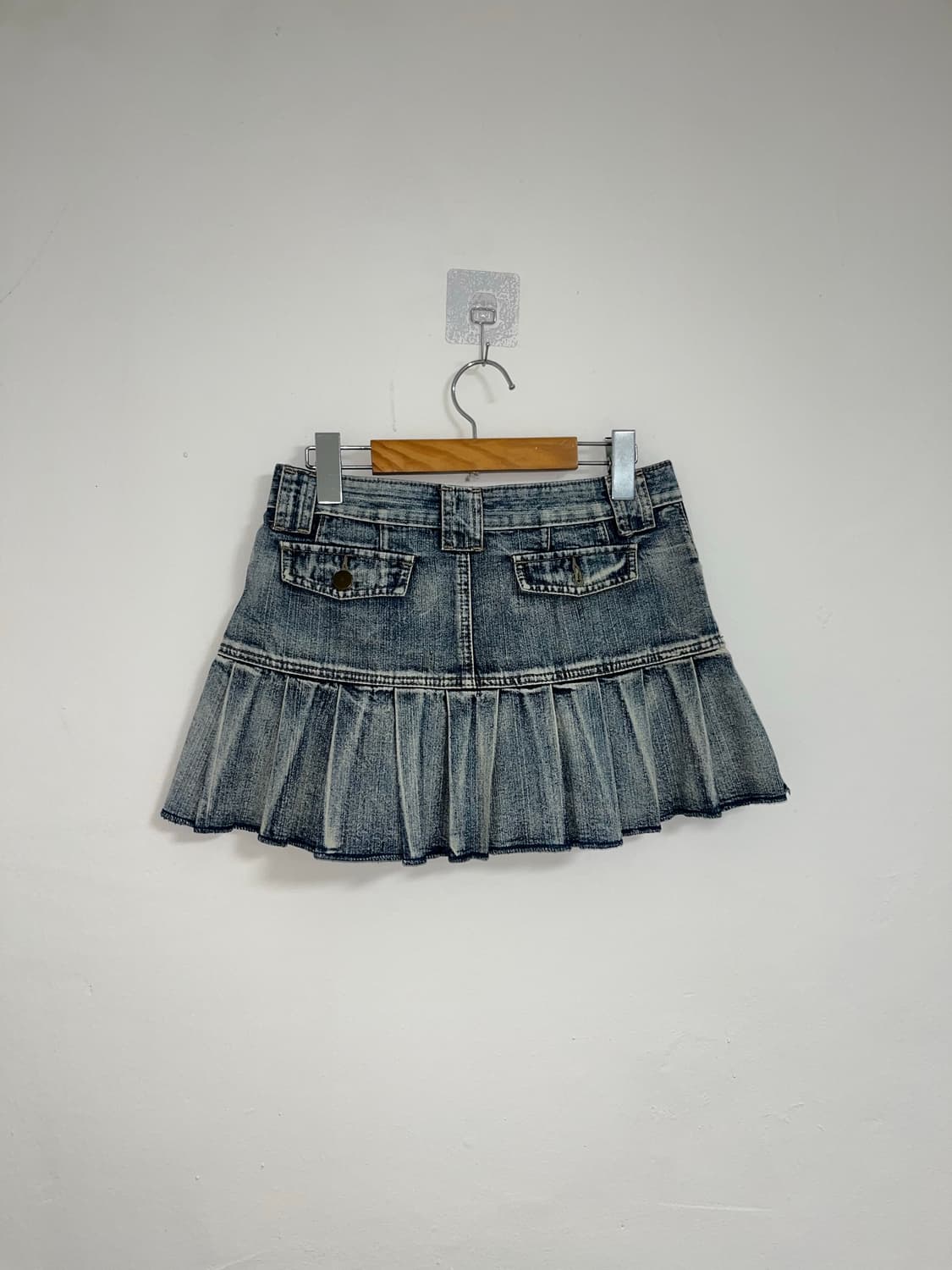 00‘s 데님 플리츠 스커트 상품이미지2