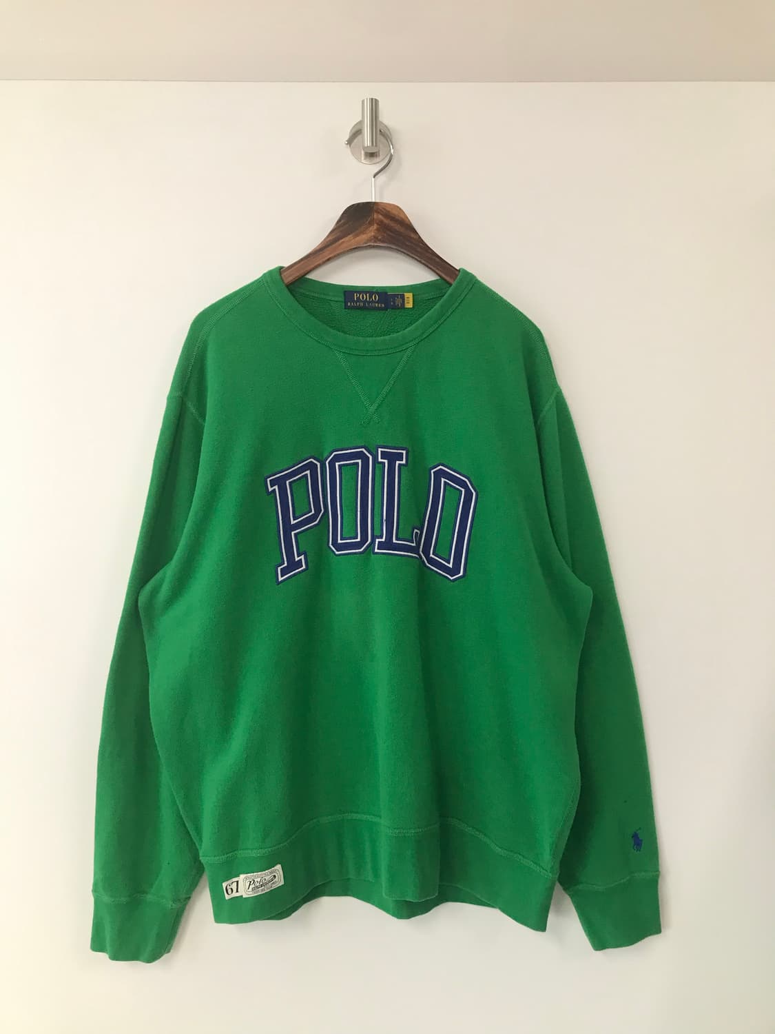 폴로 랄프로렌 QR 신형 스펠아웃 그린 맨투맨 상품이미지2