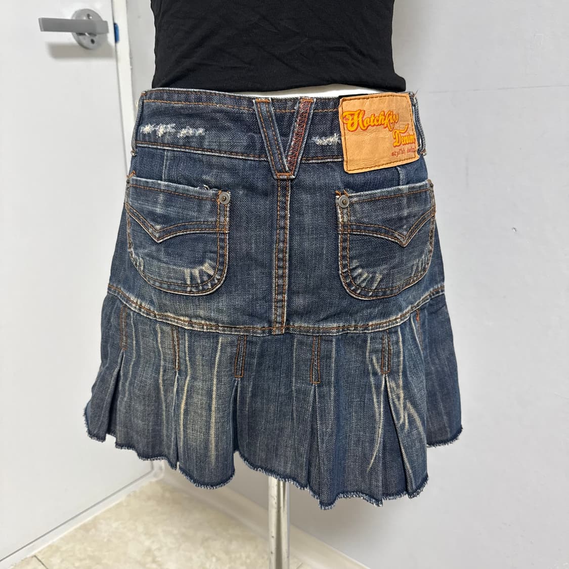 Y2K 데님 플리츠 스커트  상품이미지4