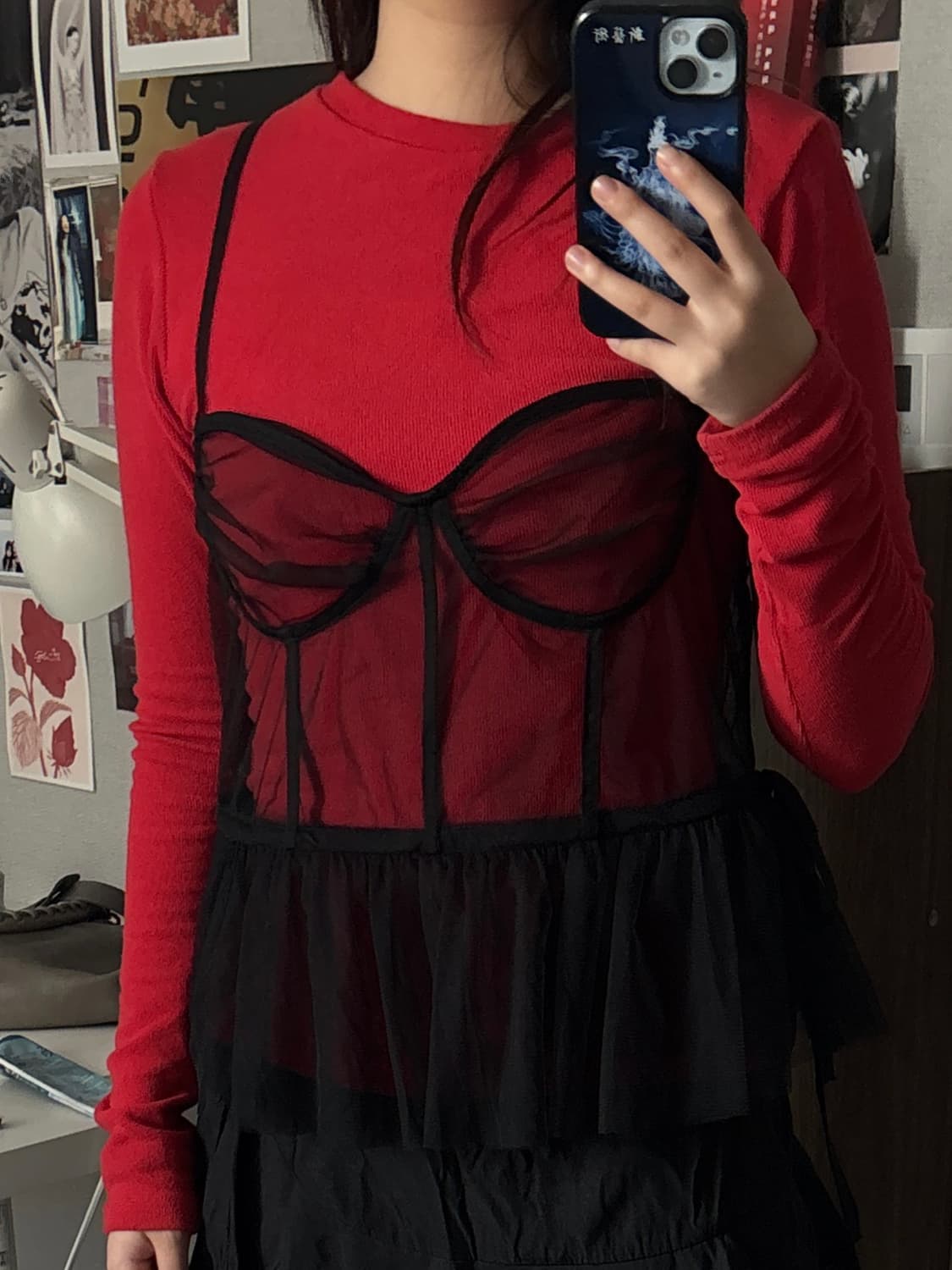 블랙 레이어드 슬립 코르셋 상품이미지2