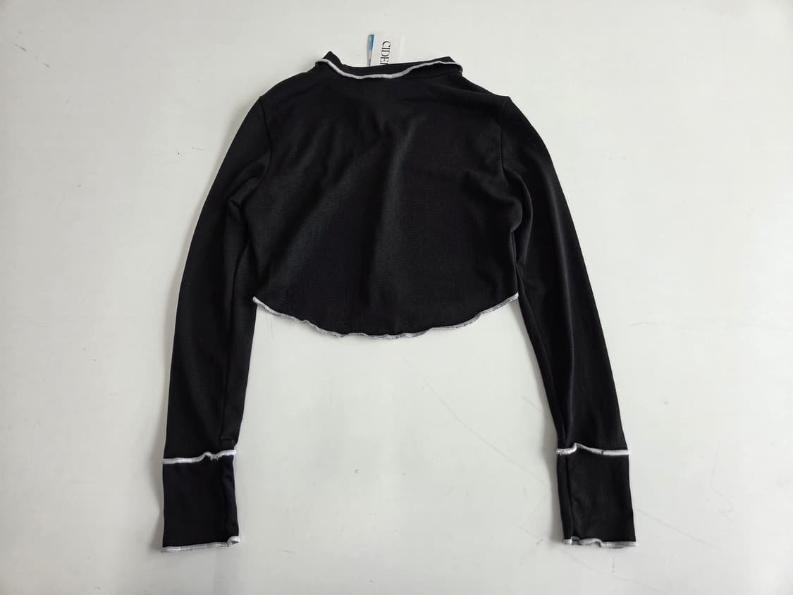 CIDER 스티치크롭셔츠 블랙 S 상품이미지2