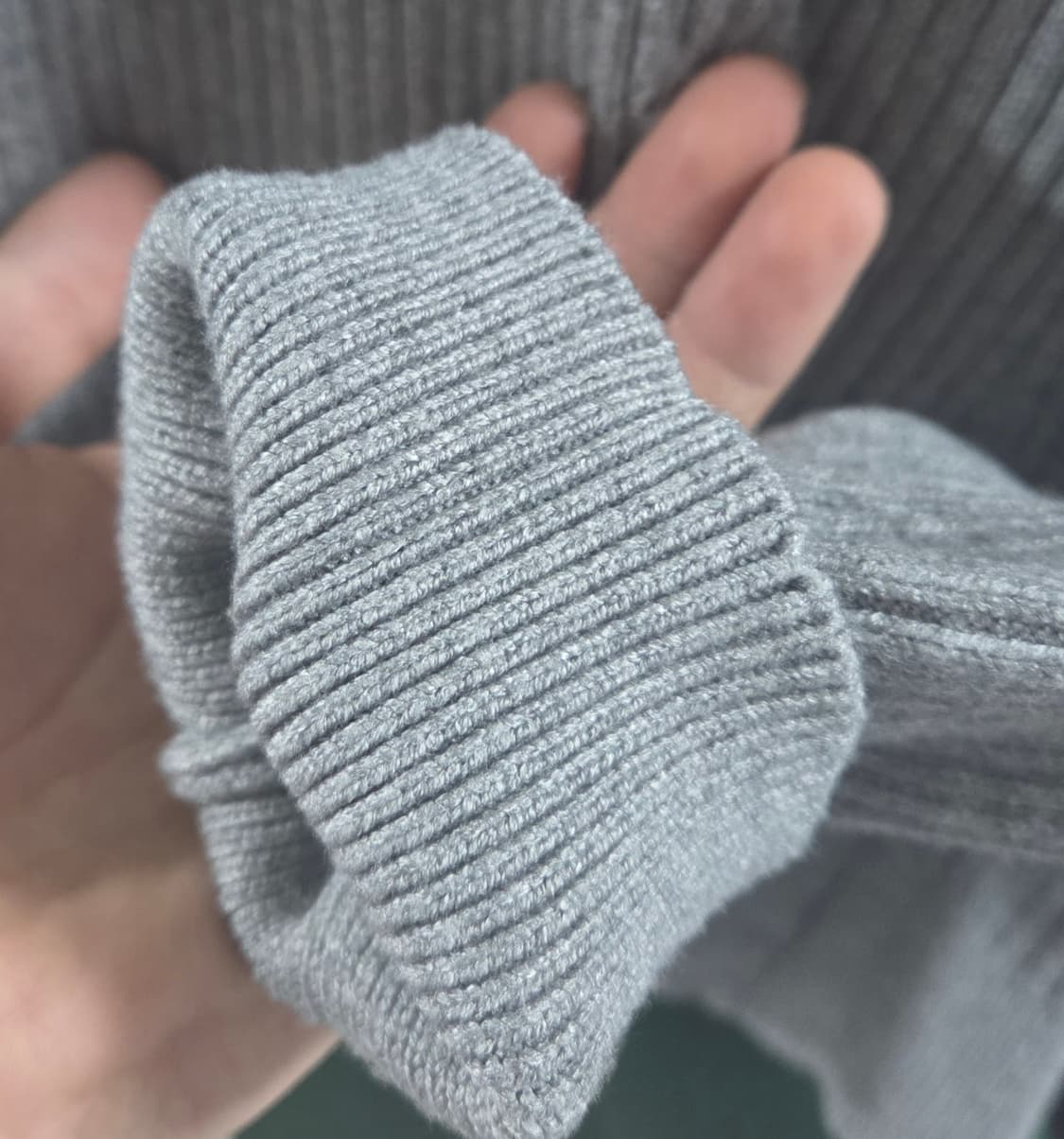 세컨모놀로그 니트 집업 가디건 회색 S사이즈 상품이미지4