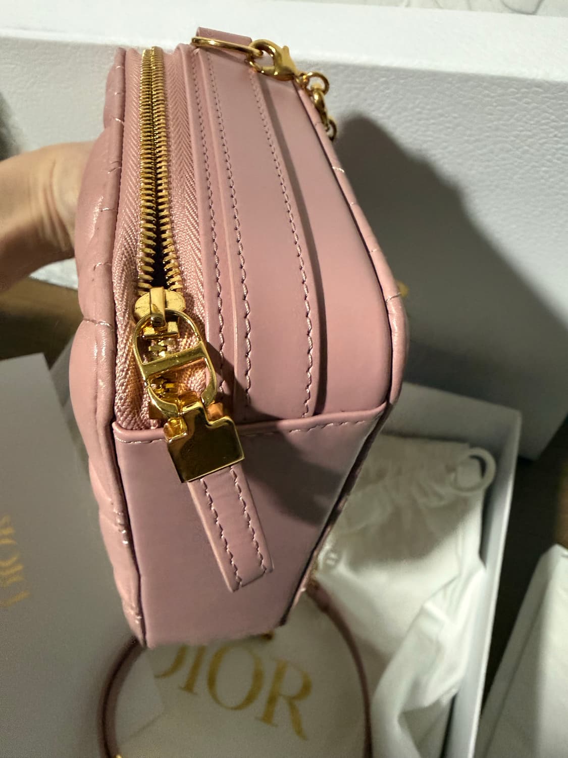 디올 카로 박스백 핑크 상품이미지4