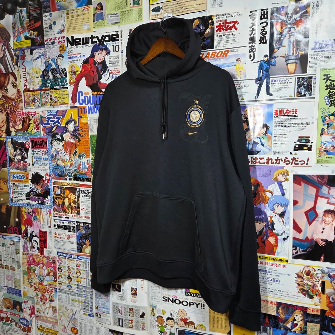 나이키 00s 인터밀란 로고 블랙 폴리 후드티 상품이미지2