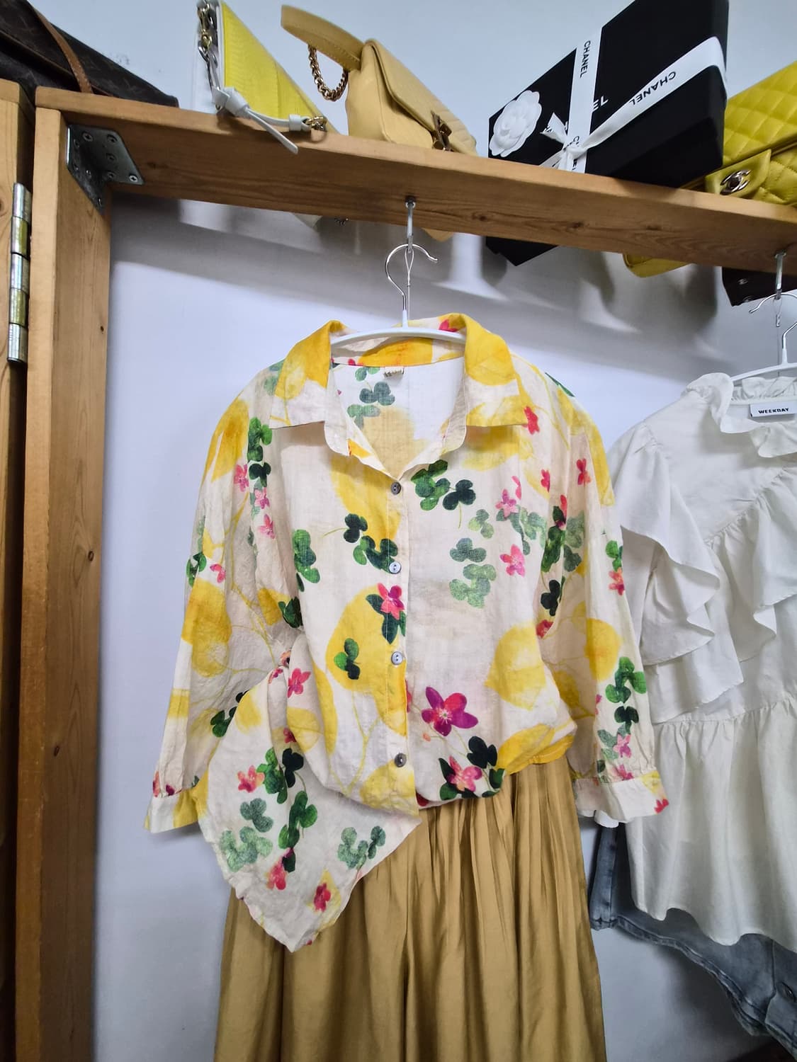 거즈면 박시 벌룬셔츠. 레이온 와이드팬츠 상품이미지4