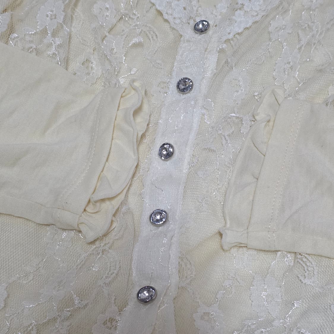 빈티지 엑시즈팜 리본 로걀탑 레이스 베스트 세트 상품이미지6