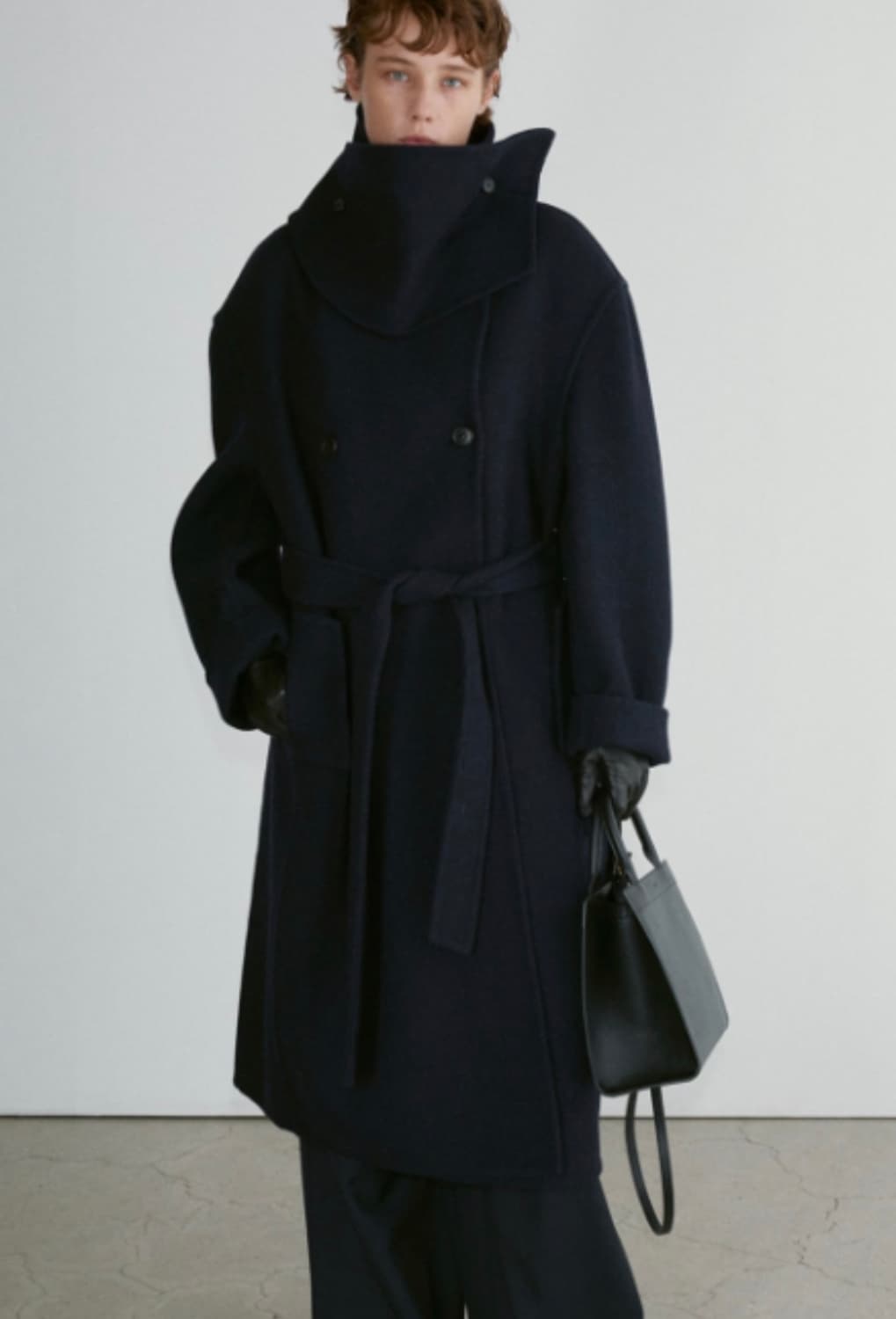 [새상품] 렉토 핸드메이드 쿠세 코트 네이비 2 상품이미지1