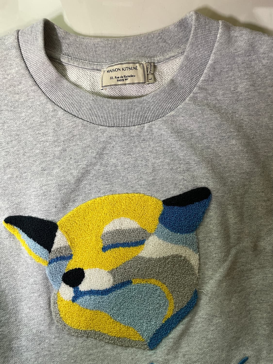 메종 키츠네 빅헤드 자수 그레이 맨투맨 상품이미지2