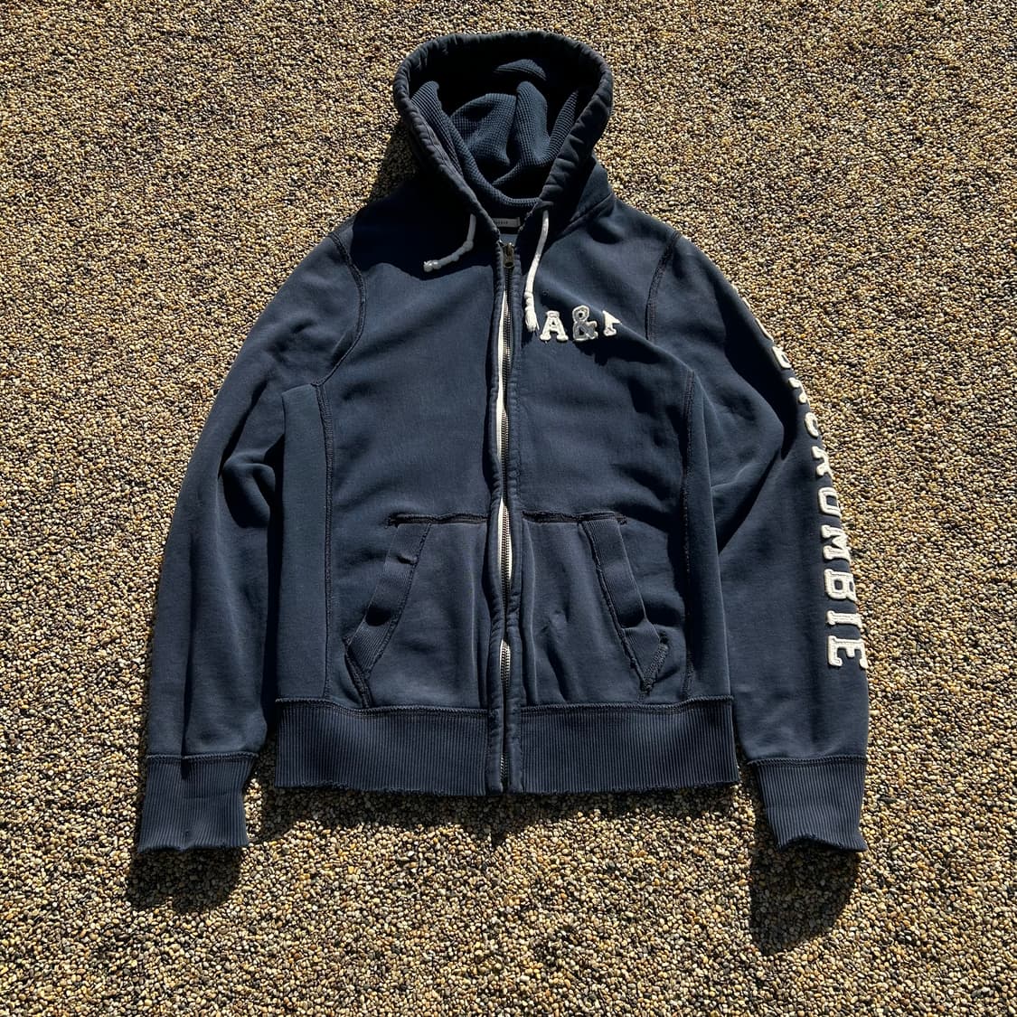 아베크롬비(Abercrombie) 네이비 사이드로고 후드집업 상품이미지1