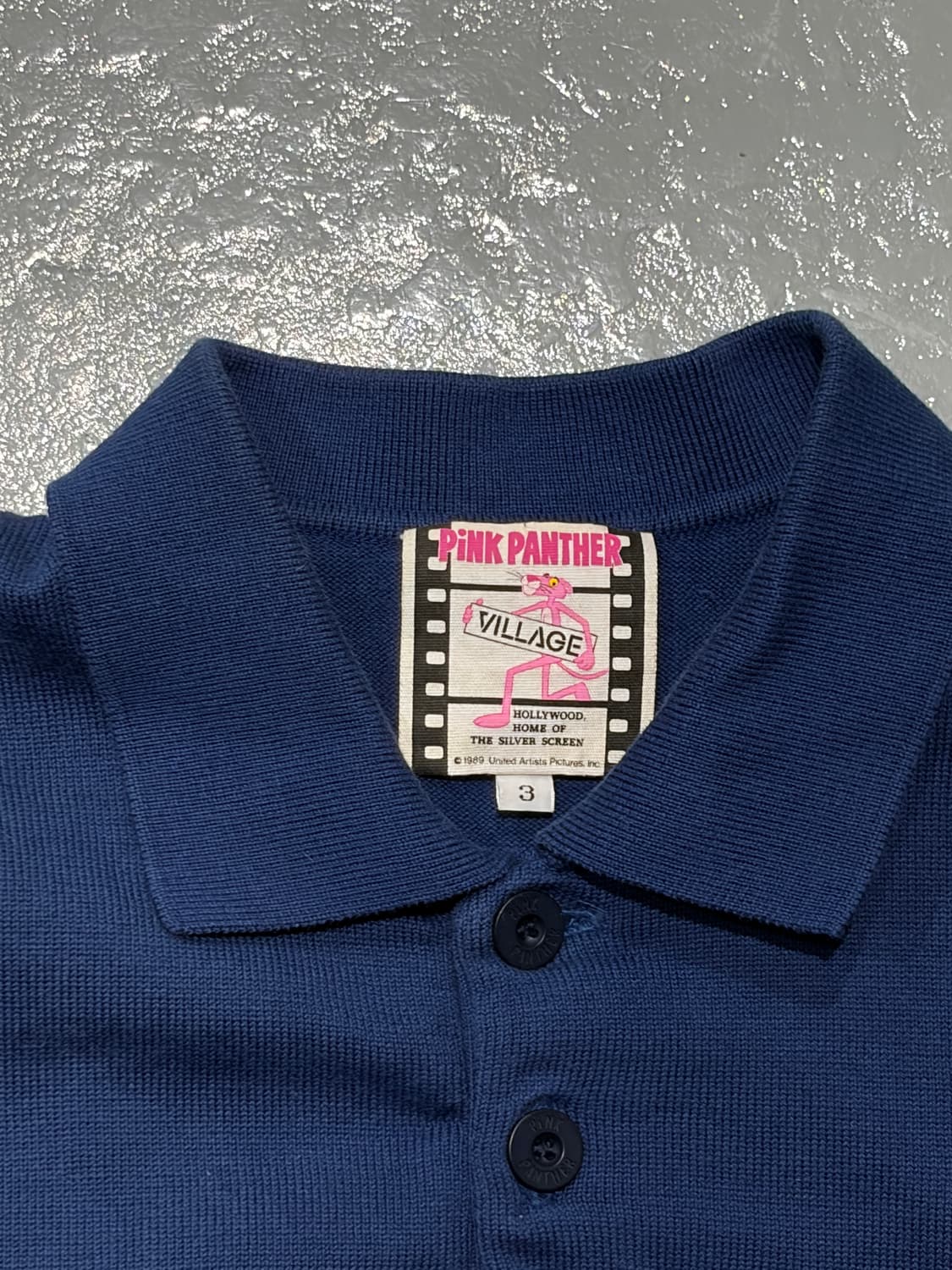 90s 빈티지 핑크팬더 네이비 니트 폴로 셔츠 상품이미지3