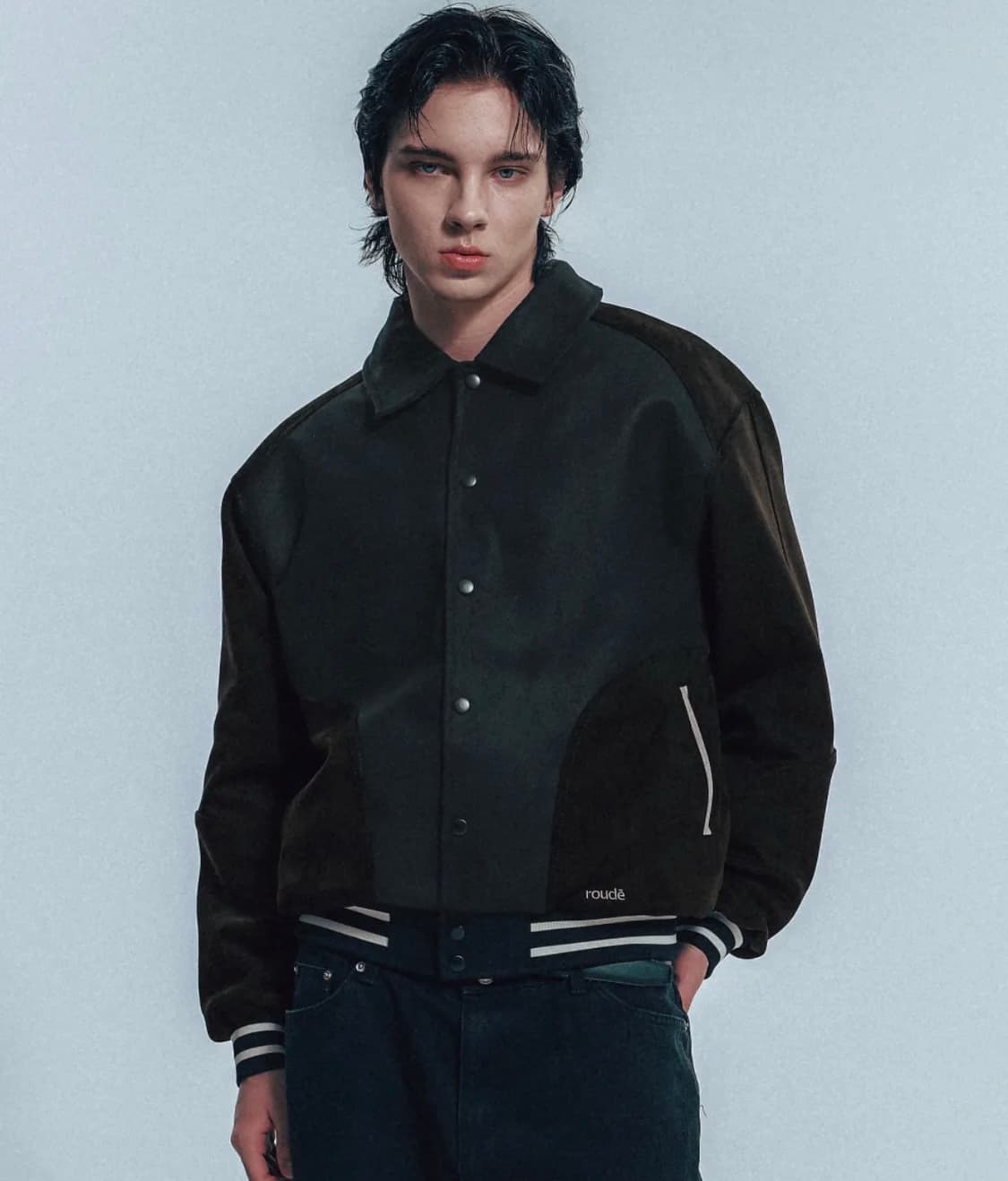 라우디 비건 스웨이드 바시티 자켓(새상품) 상품이미지2