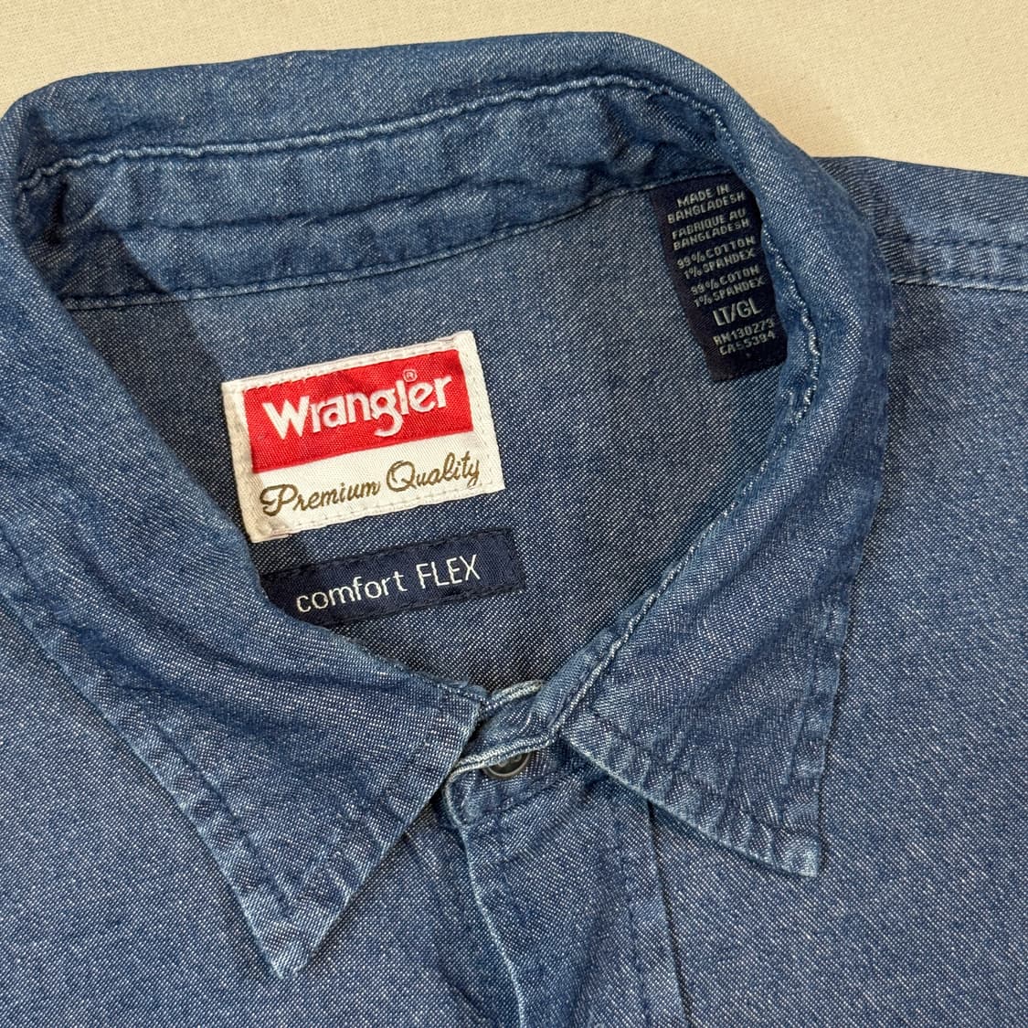 L) Wrangler 랭글러 투포켓 워크웨어 코튼 데님 셔츠 W12 상품이미지7