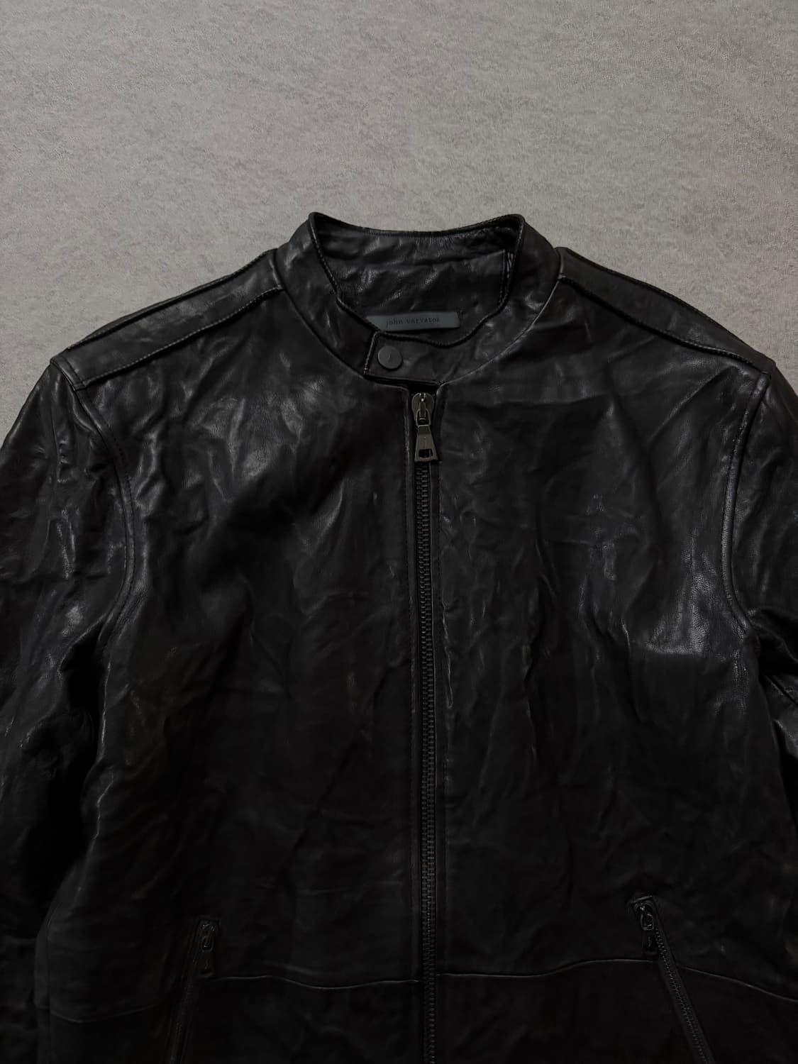 존바바토스 주름가공 크링클 레더자켓 상품이미지4