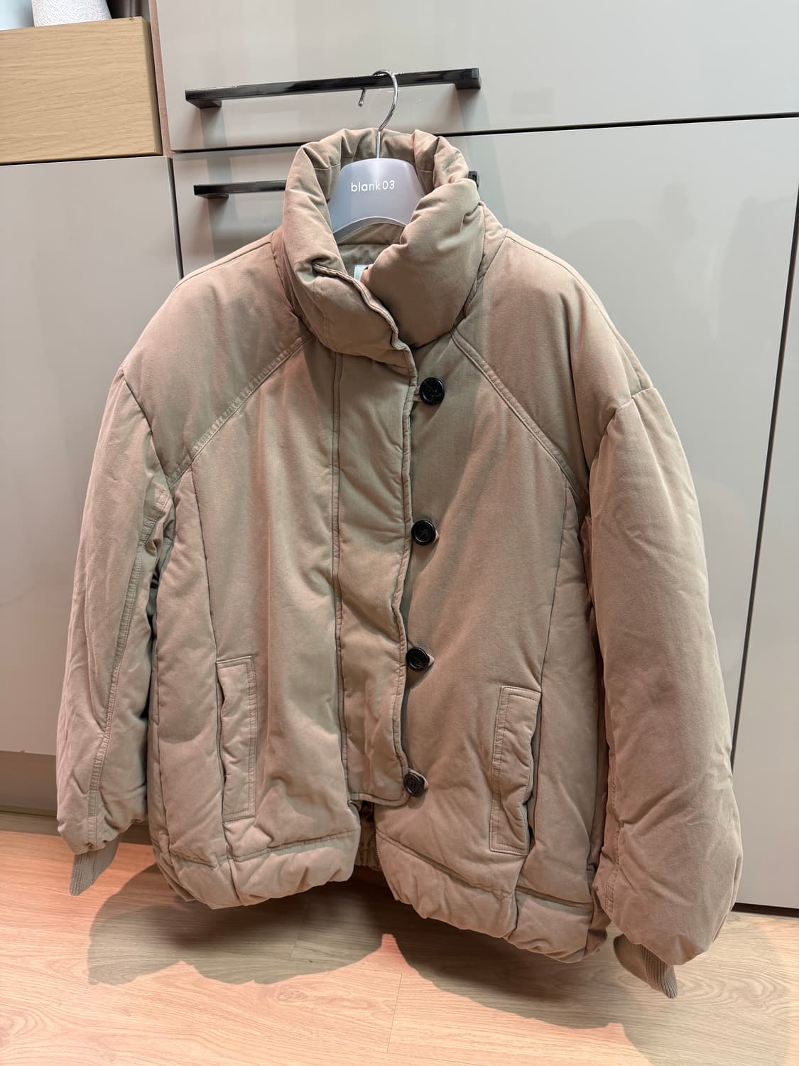 마뗑킴 워시드버튼 패딩- 베이지 상품이미지4