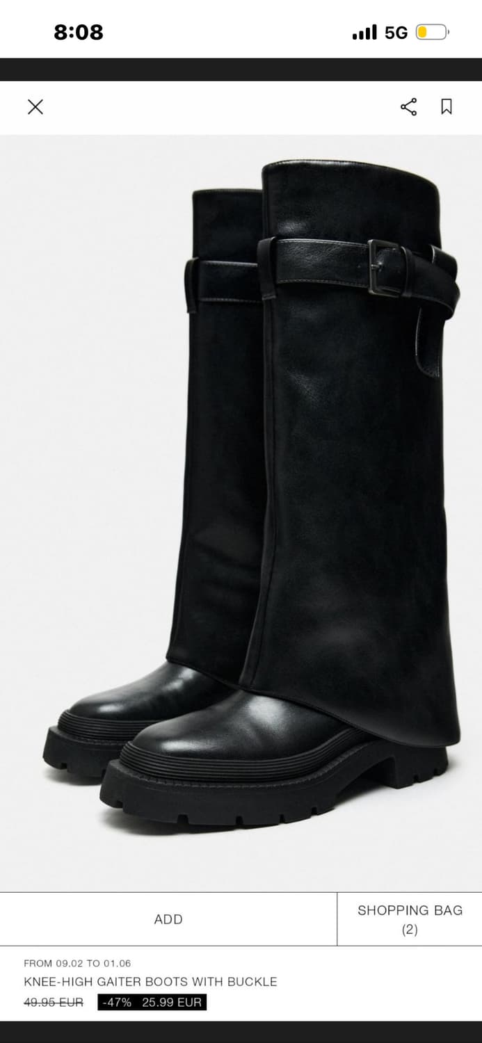 자라 니하이 버클 가터 부츠 상품이미지1