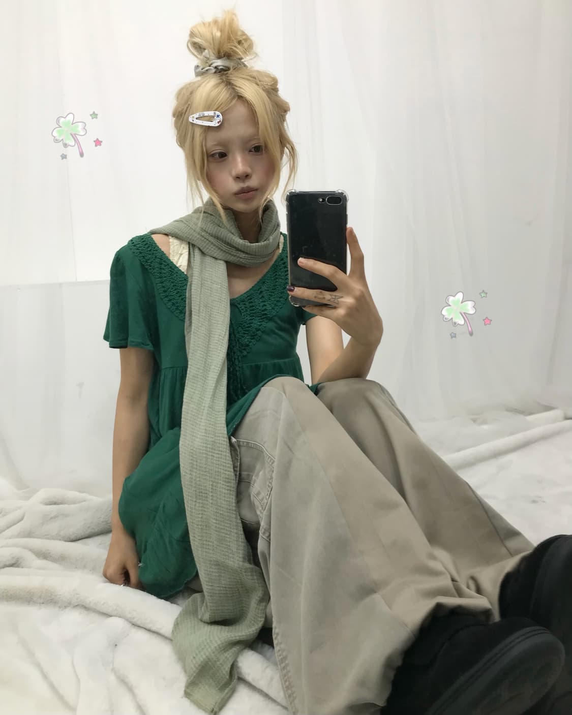 ✿ 딥그린 너드 코디set ✿ 상품이미지1