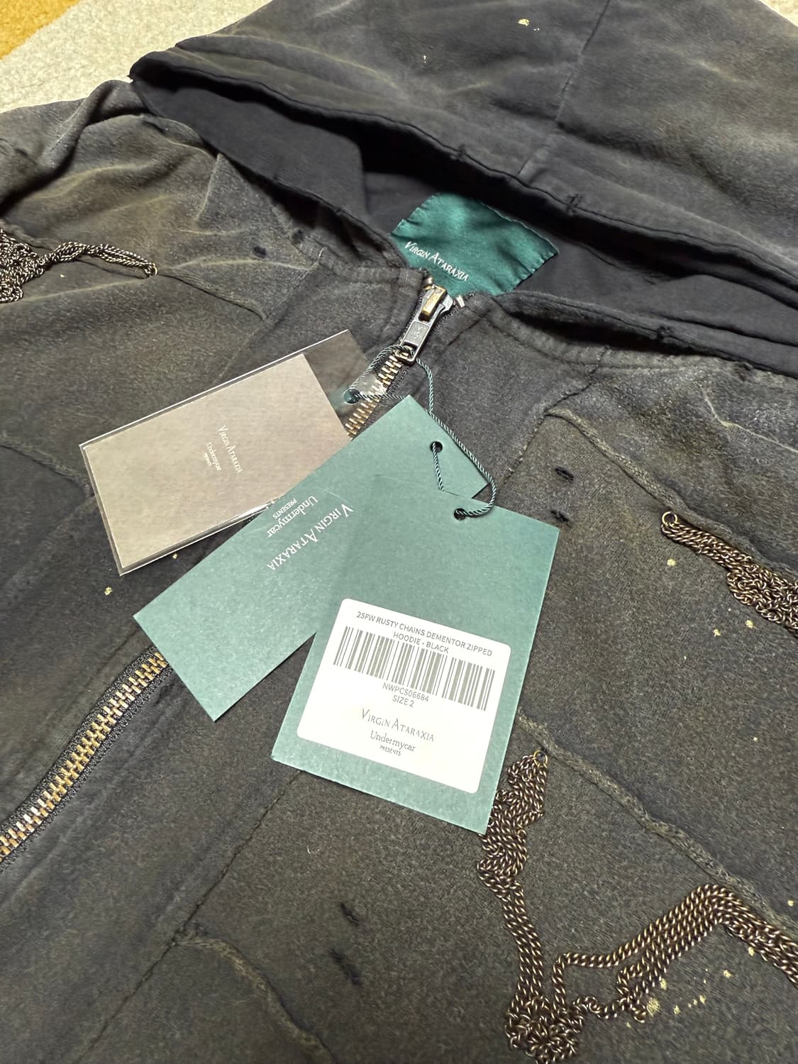 언더마이카 러스티 체인 디멘터 지퍼 후드 블랙 2 상품이미지2