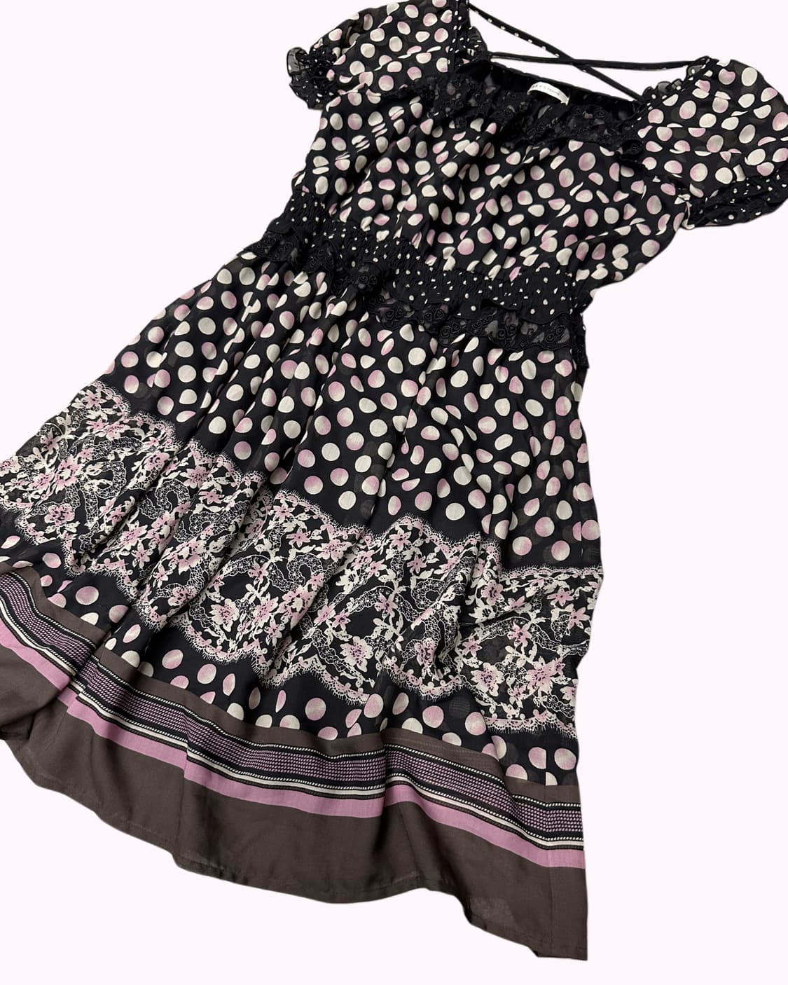 purple dot lace dress 상품이미지2