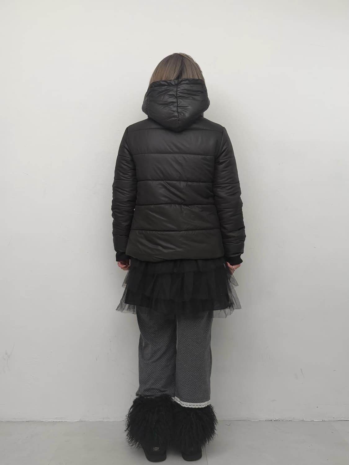 Heaven and Earth 블랙 하이넥 푸퍼 자켓 상품이미지3