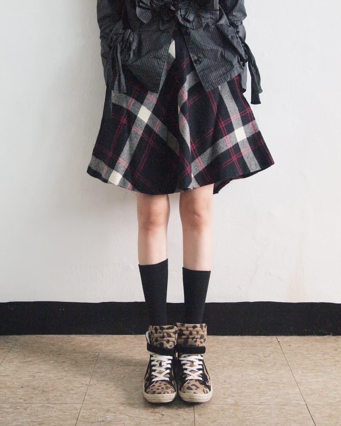 agnes b 체크 울 미니스커트 상품이미지6