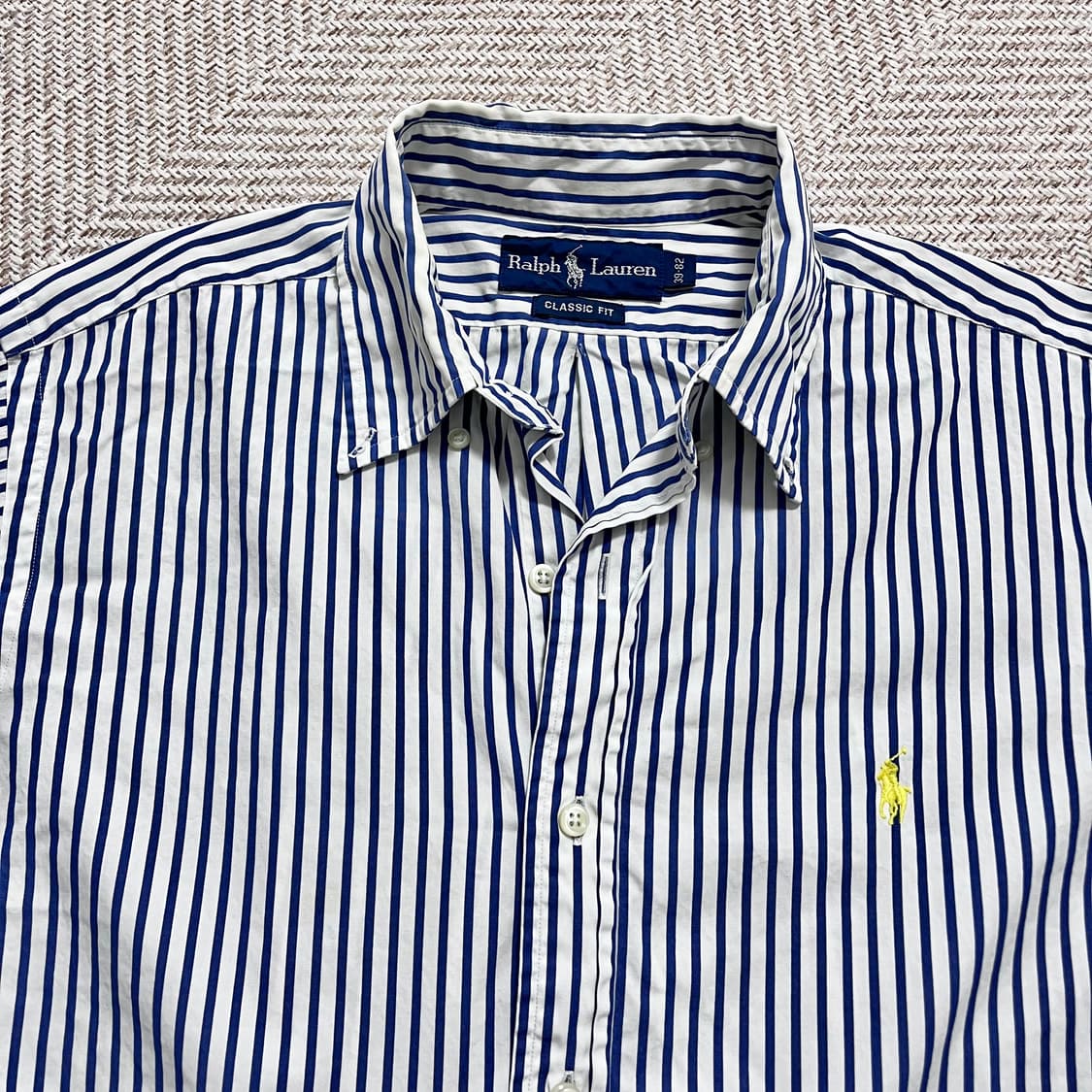 [정품] 폴로 네이비 / 옐로우포니 스트라이프 셔츠 [ 39-82 ] 상품이미지4