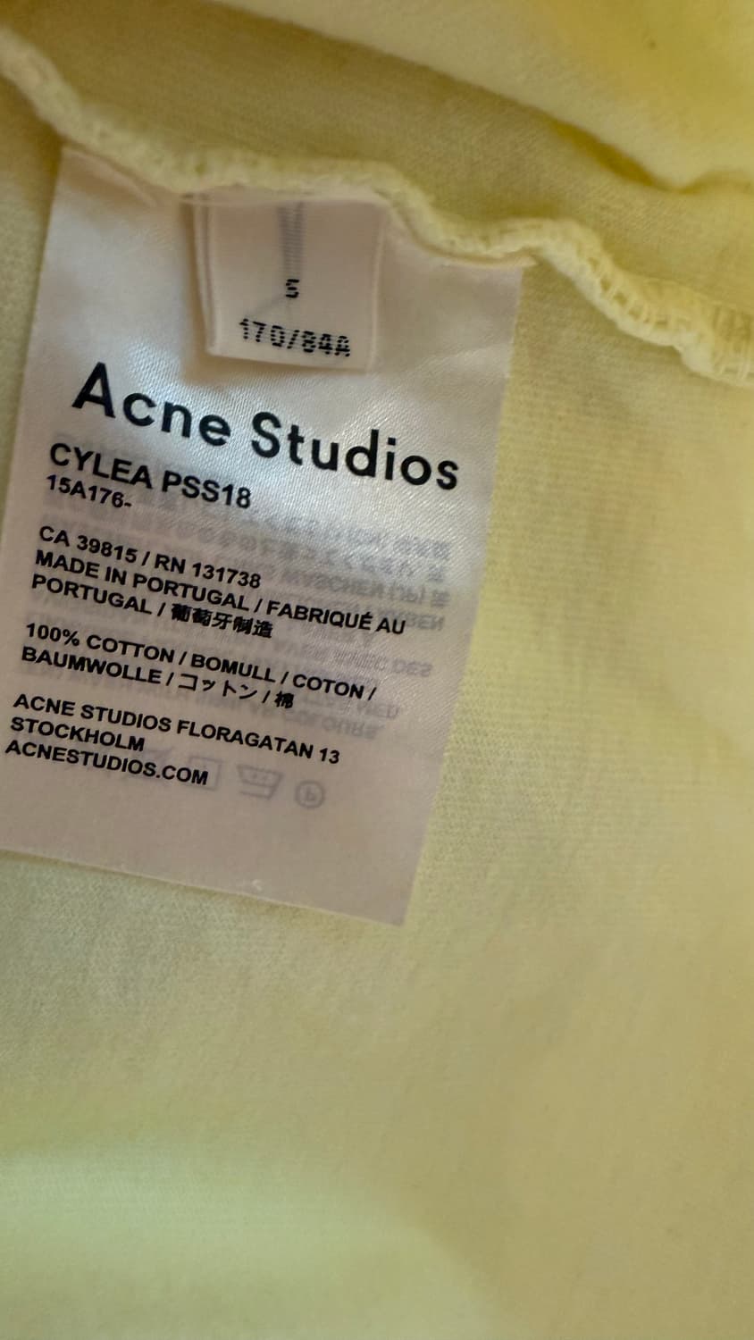 Acne Studios 아크네스튜디오 레몬컬러 반팔티셔츠 상품이미지4