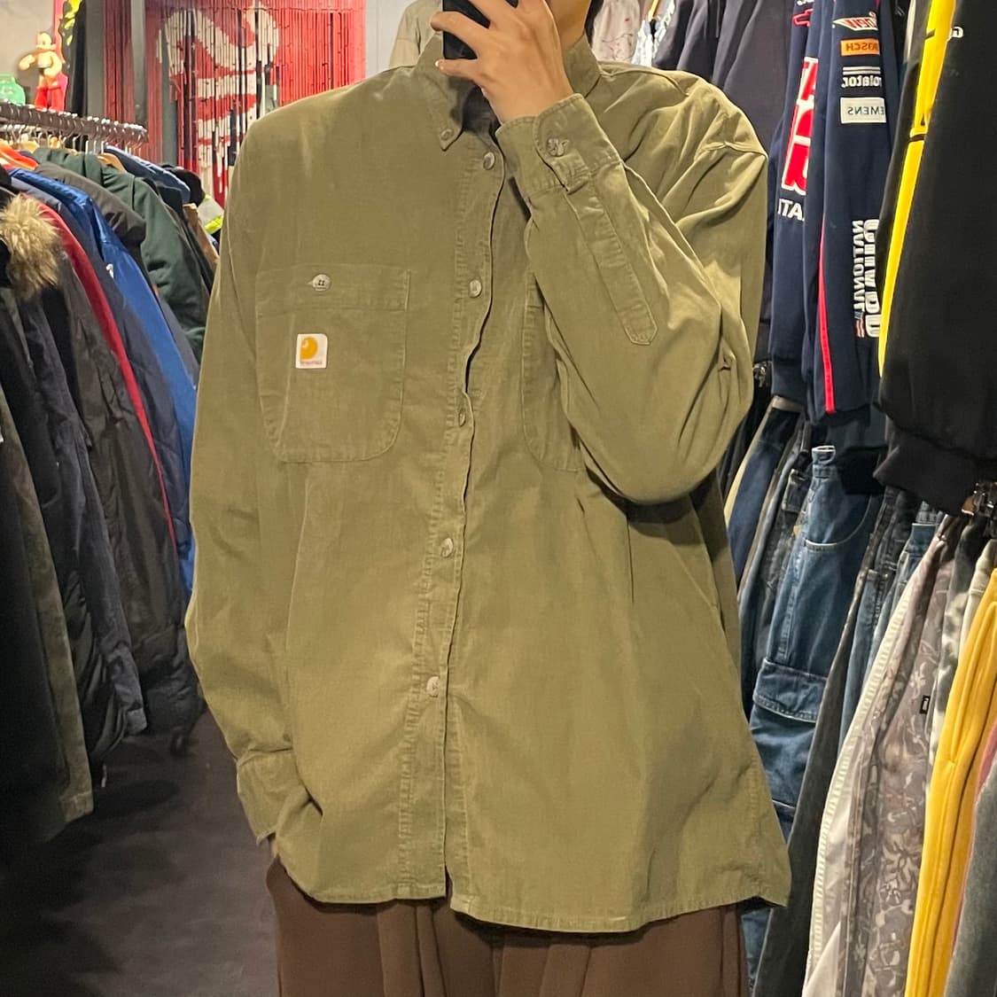 [IM] carhartt 칼하트 카키 코듀로이 셔츠 상품이미지5
