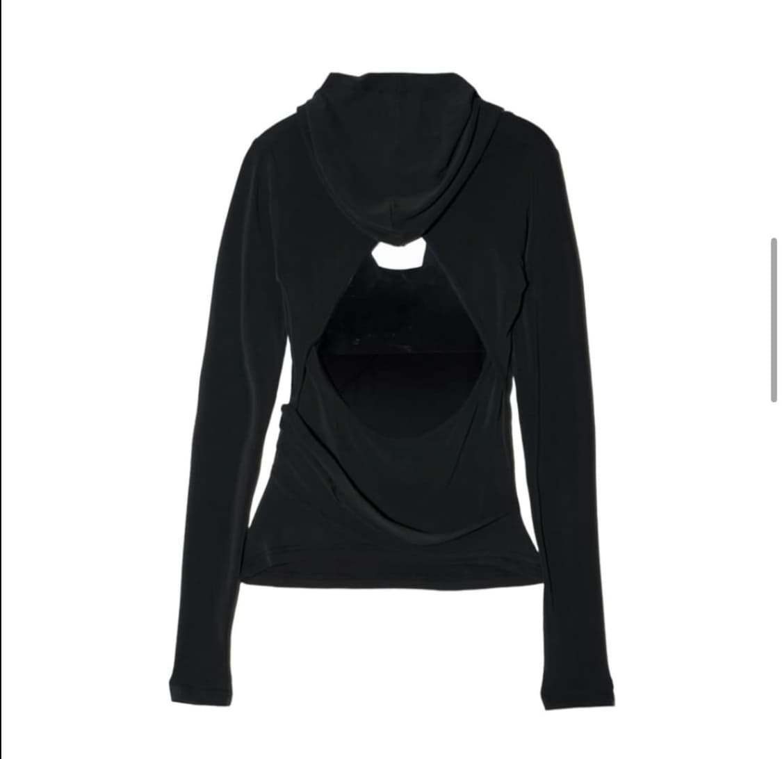 hyeinseo hooded jersey top black 상품이미지3