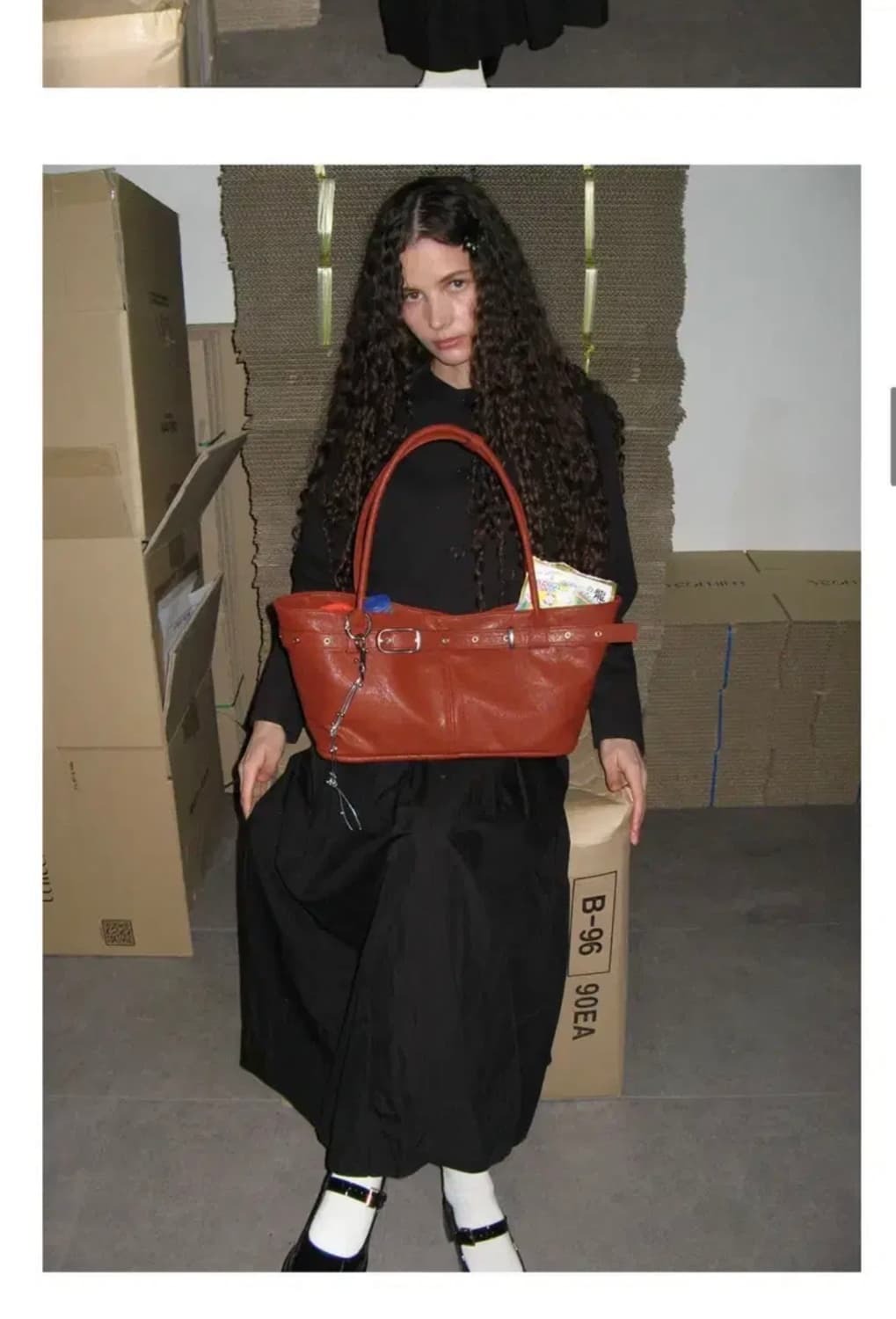 여밈 belted boat bag 브릭 새상품 상품이미지3