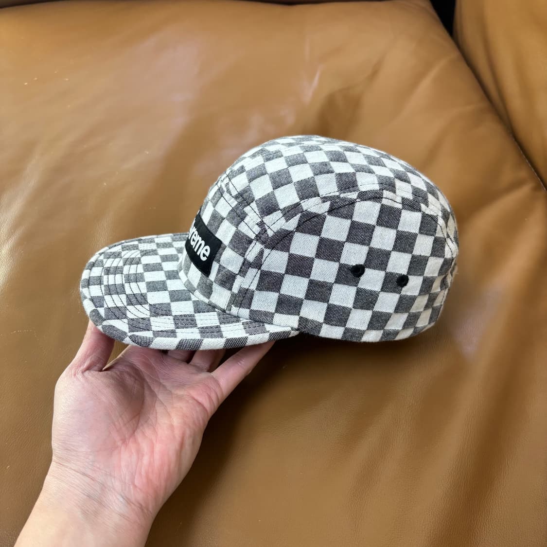 슈프림 캠프캡 모자 박스로고 체커보드 상품이미지4