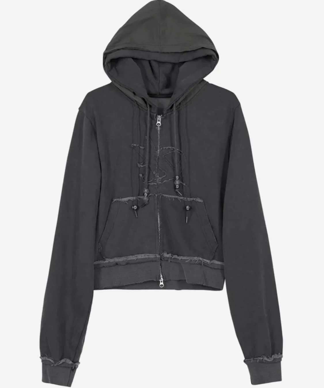 플레어업 레이어드 집 후드 차콜 상품이미지6