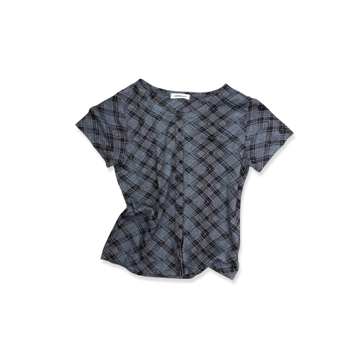 checke seethrough short cardigan 상품이미지1