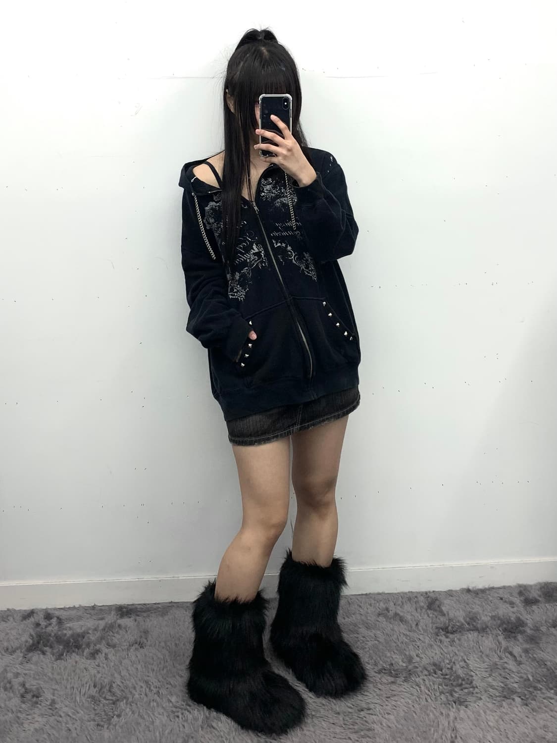 Sexpotrevenge 프린팅 스터드 후드집업 상품이미지4