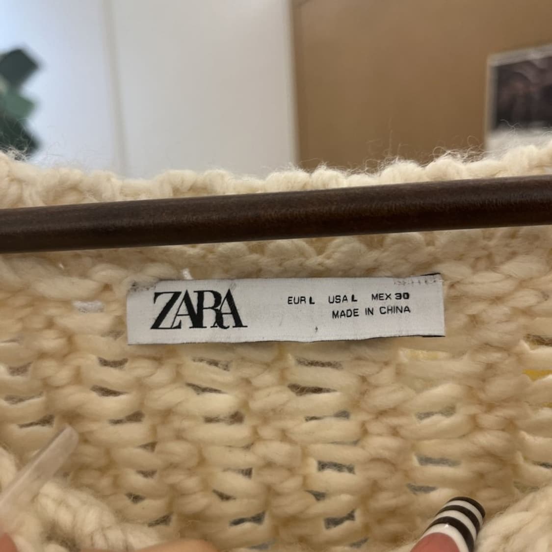 자라 모던 여리 캐주얼 크림아이보리 뜨개 니트 L C10451 상품이미지5