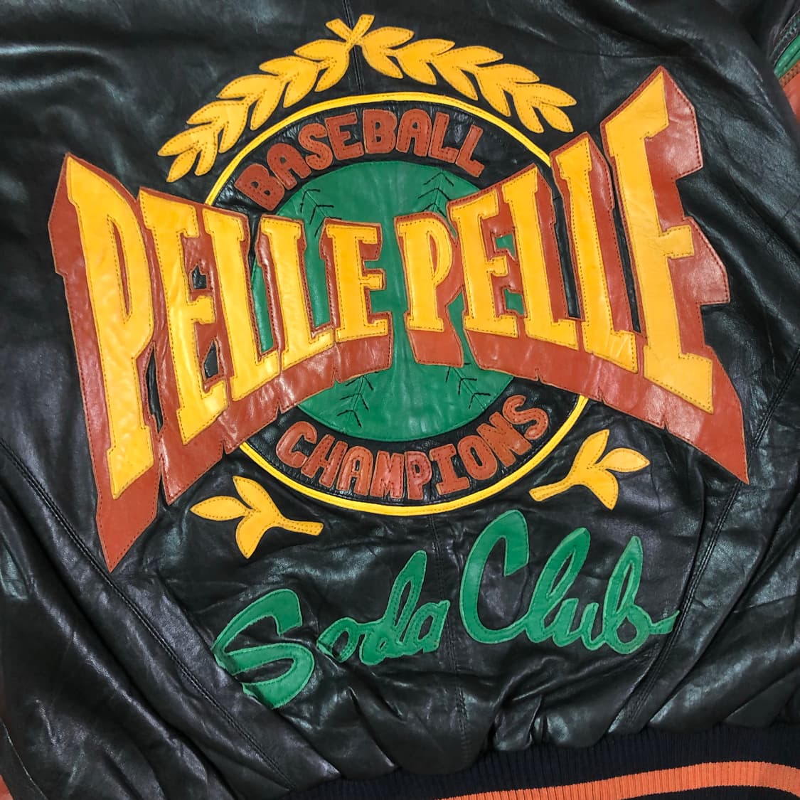 [L] 펠레펠레 양가죽 레더 바시티 자켓 상품이미지7