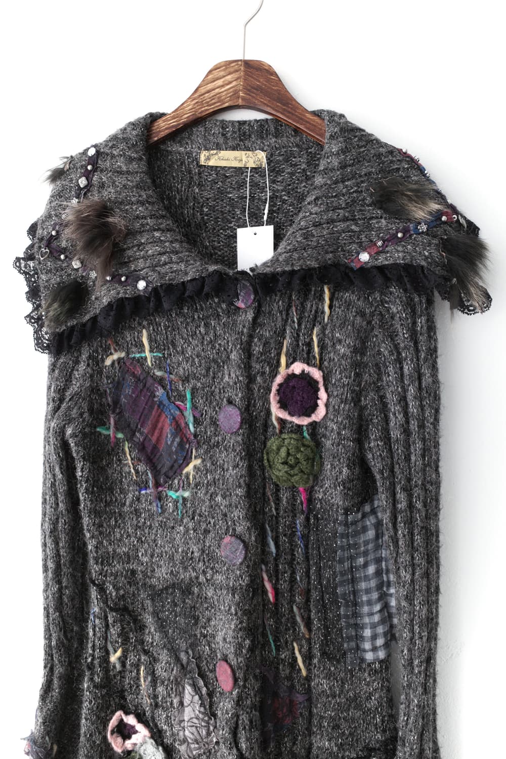 grunge patchwork long cardigun 상품이미지2