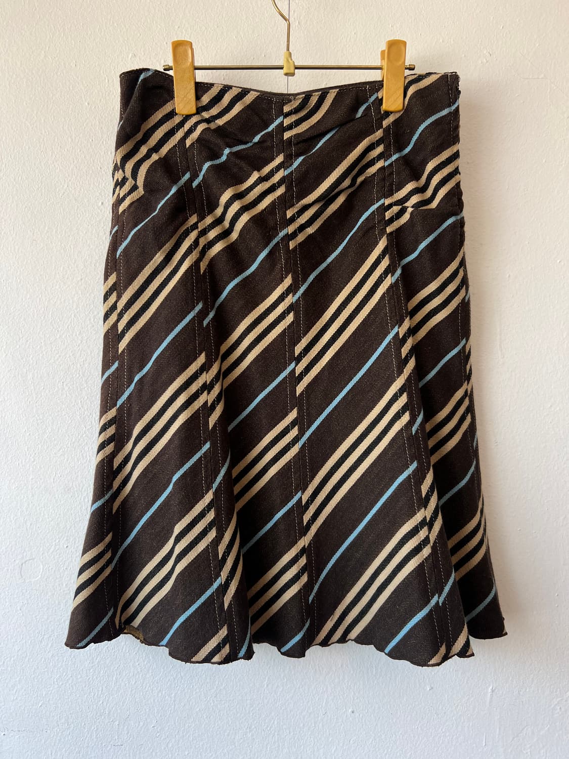 버버리런던 여성 브라운 미디스커트 울스커트 상품이미지1