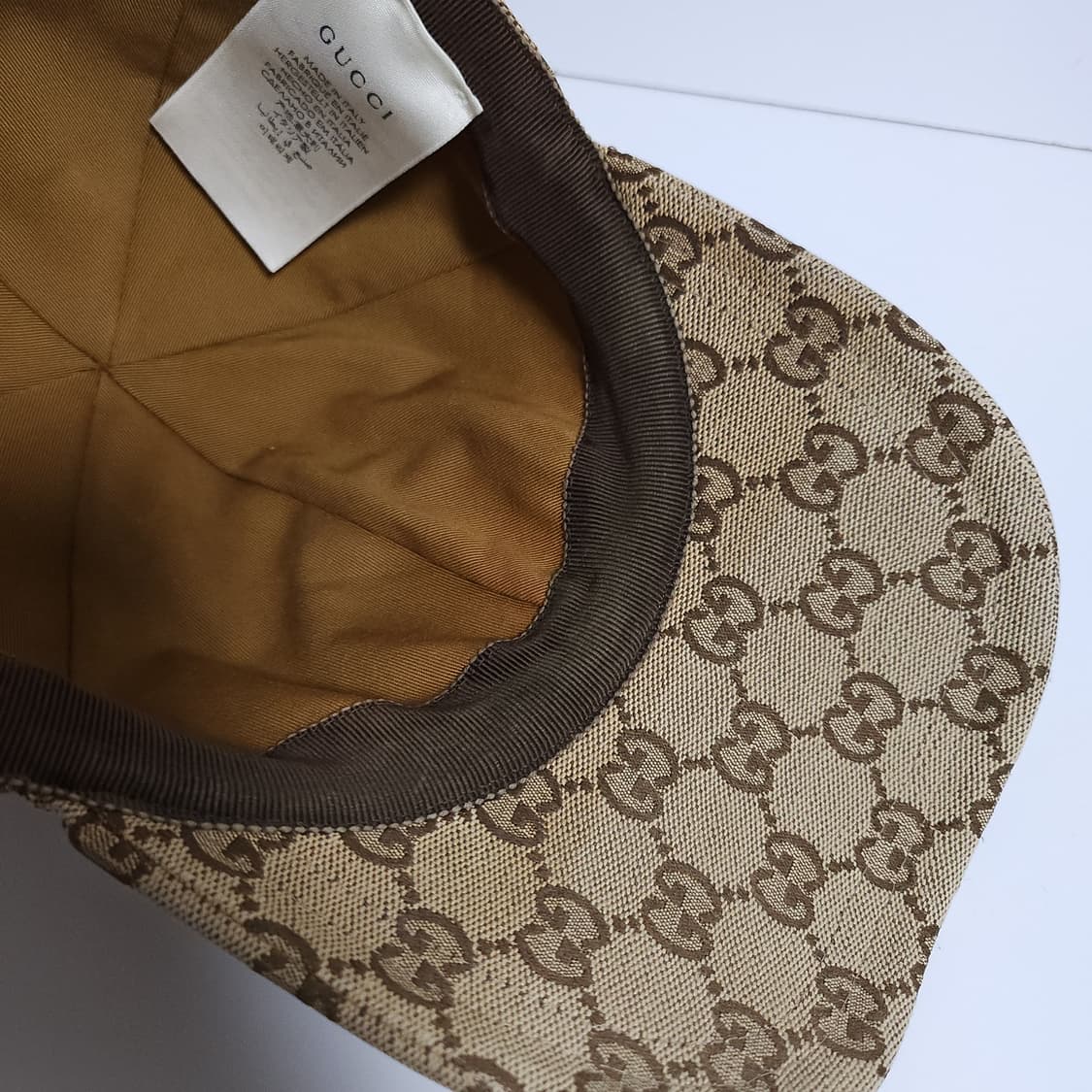 [S] 구찌 베이지 로고 볼캡 모자 상품이미지7