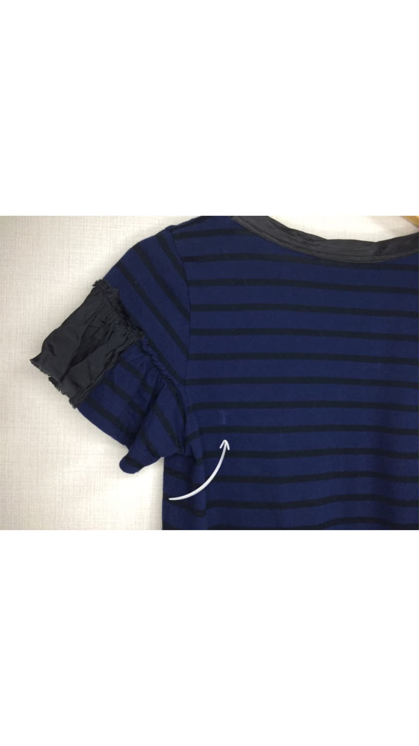 Sacai luck 사카이럭 네이비 스트라이프 컷 프릴 반팔 상품이미지4