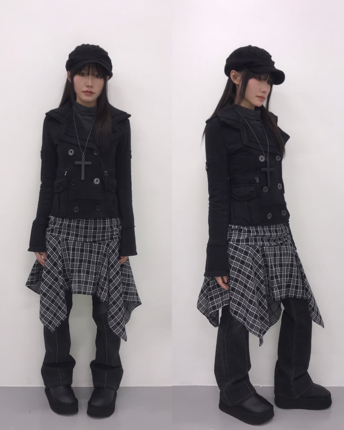 Feather Ayue Double Flap Short Coat 상품이미지1