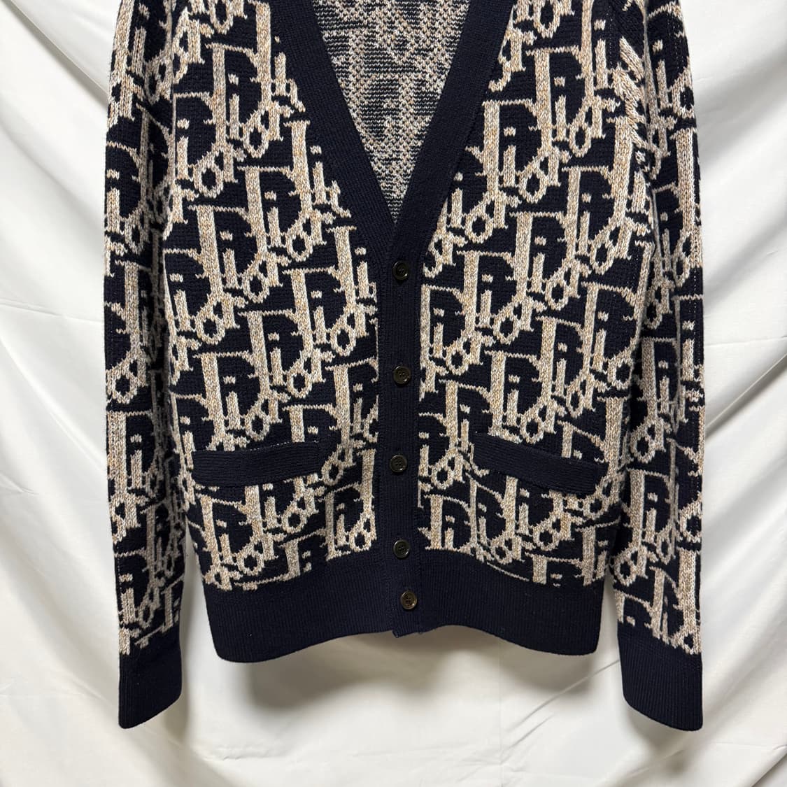 [S+급/M] 디올 오블리크 울 자카드 가디건 상품이미지3