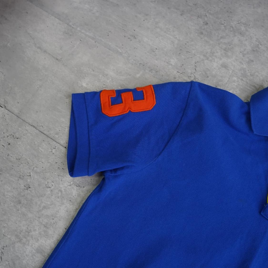 폴로 랄프 로렌 빅포니 배색 포인트 반팔 카라티 블루 상품이미지5