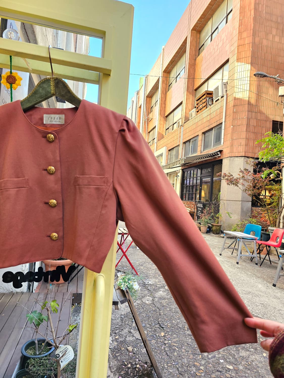 오렌지브라운 빈티지 골드버튼 숏자켓 상품이미지3